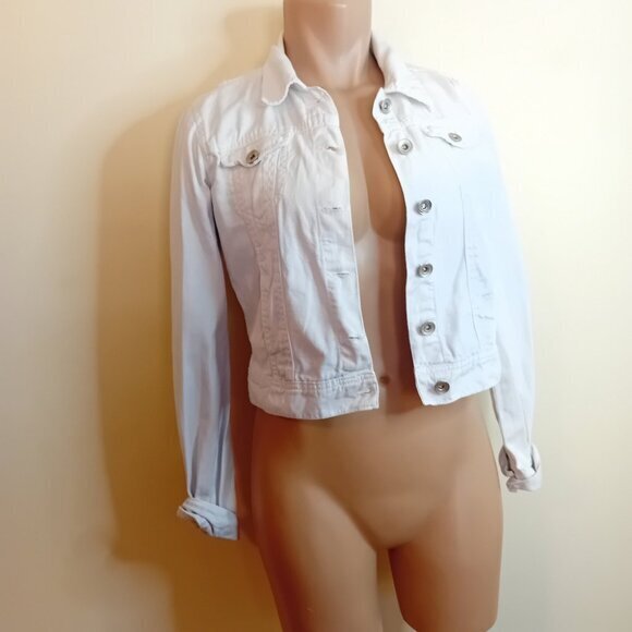 Y2K Women's Bongo Jeans Ombre Light Wash Jean Jacket Spring Fall Size Medium - Picture 4 of 15